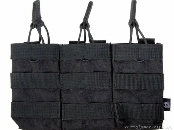 Pouch Magazine Pouch Triplo M4 Delta Tactics Open Top negro — Coletes & Rigs — Airsoft Market PT