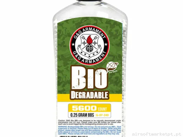 BBs Bio 0.25g G&G 5600 BBs Brancas — Munição (BBs) — Airsoft Market PT
