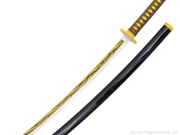 Katana Ornamental Estilo Kimetsu No Yaiba ZS653BK-2WD (Quebra-chamas de Bambu) — Ferramentas — Airsoft Market PT