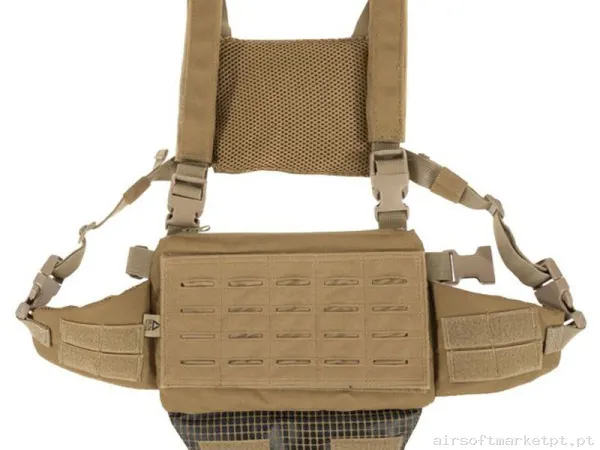 Chaleco Chest Rig Delta Tactics Speedsoft V1 Coyote — Coletes & Rigs — Airsoft Market PT