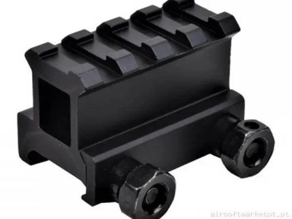 Externo Sobremontura RIS Js Tactical 1" 4 Slot preta — Acessórios & Componentes — Airsoft Market PT