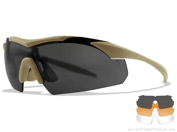 Óculos Wiley X Vapor 3 Lentes Tan — Proteção Ocular & Facial — Airsoft Market PT