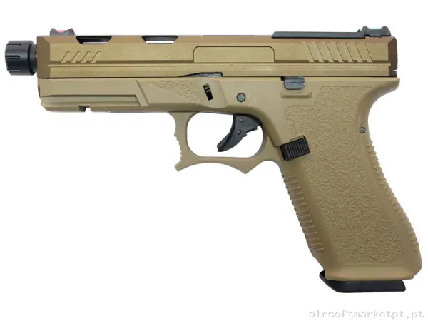 Réplica GBB Pistola G17 Golden Eagle Custom At3704t tan — Pistolas — Airsoft Market PT