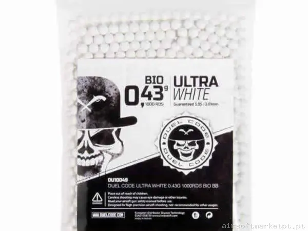BBs Bio 0.43g Duel Code 1000 BBs Brancas — Munição (BBs) — Airsoft Market PT