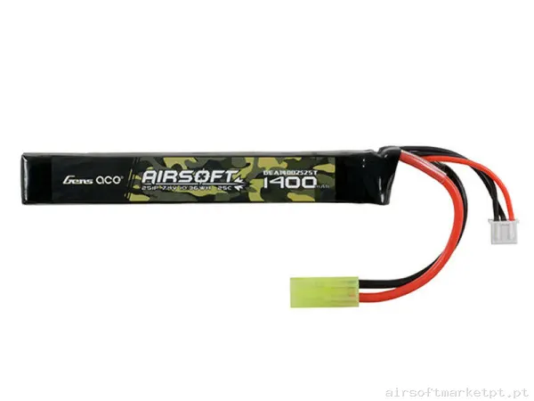 Bateria Lipo Stick Gens Ace 1400mah 7.4v 25c — Baterias & Carregadores — Airsoft Market PT