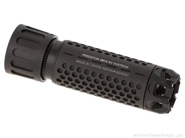 Externo Supressor Trazador Acetech Predator Mkiii com Blaster Ms negro (Simulador de Fogonazo) — Acessórios & Componentes — Airsoft Market PT