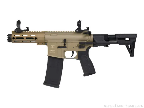 Réplica airsoft AEG M4 Saigo Ronin tan/Negra — Rifles de Assalto (AR/M4/AK) — Airsoft Market PT