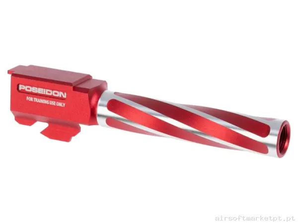 Externo Pistola Cano Externo Poseidon Tsunami Estriado vermelho — Acessórios & Componentes — Airsoft Market PT