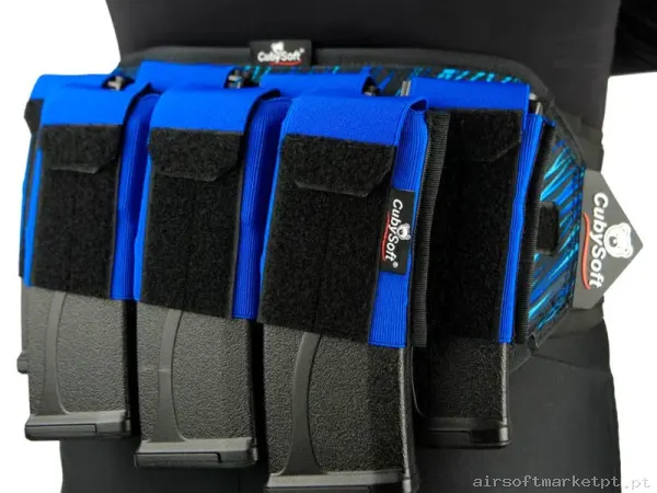 Pouch Magazine Pouch Sete Canais M4 Cubysoft Thunder Mag Pouch Ar Mag X4+3 azul — Coletes & Rigs — Airsoft Market PT