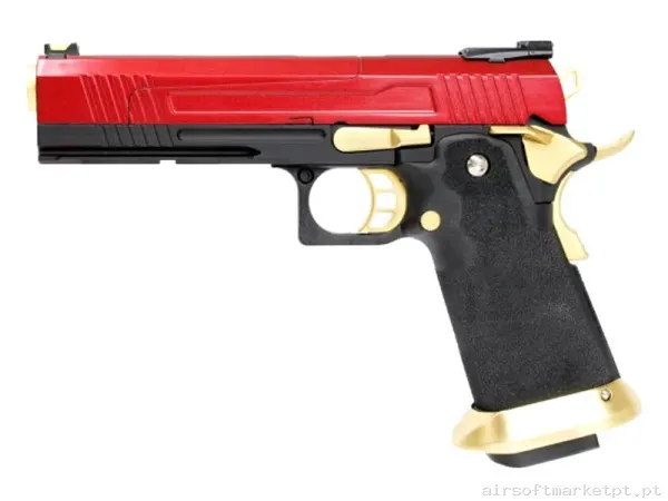 Réplica GBB Pistola Hi-Capa 5.1 Aw Custom Hx1004 Split vermelha/Preta — Pistolas — Airsoft Market PT