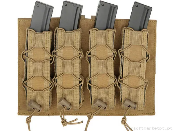 Pouch Magazine Pouch Cuádruple Mp5 Oem Panel MOLLE tan — Coletes & Rigs — Airsoft Market PT