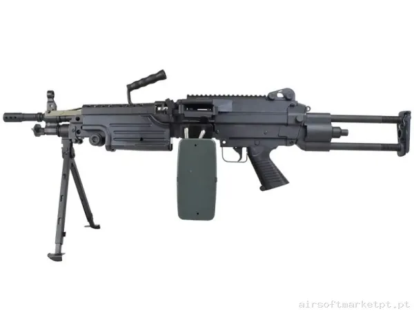Réplica AEG LMG A&k M249-Parap Polímero preto — Support Guns (LMG) — Airsoft Market PT