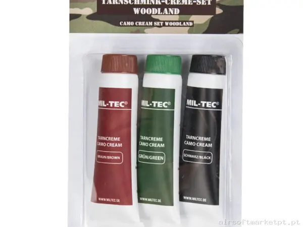 Pintura Facial Tática Mil-Tec 3 Cores Woodland — Vestuário (Fardas) — Airsoft Market PT