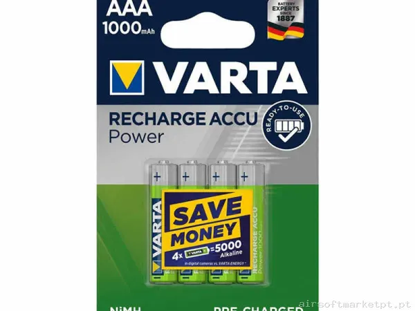 Bateria recarregável Ni-Mh Varta Accu Power 1000mah Pacote 4u — Baterias & Carregadores — Airsoft Market PT