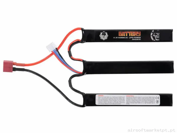 Bateria Lipo Nunchuk Triplo Duel Code 1450mah 11.1v 25c (T-Plug) — Baterias & Carregadores — Airsoft Market PT