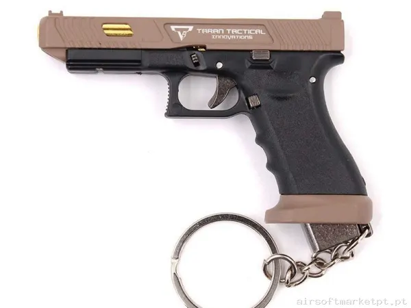 Llavero Funcional Pistola G34 7.5cm Tan Negra — Acessórios & Componentes — Airsoft Market PT