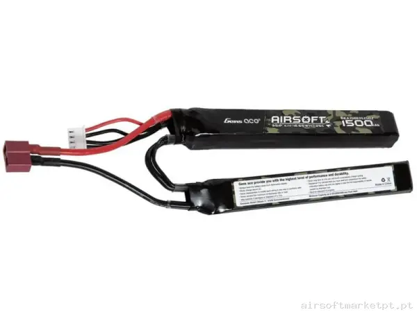 Bateria Lipo Nunchuk Doble Gens Ace 1500mah 11.1v 25c (T-Plug) — Baterias & Carregadores — Airsoft Market PT