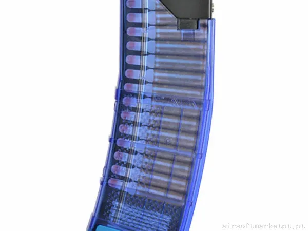 Magazine Réplica Lowcap M4 GBB Cyma Lancer L5awm MWS 30 Bbs azul (5.56x45) — Carregadores / Magazines — Airsoft Market PT