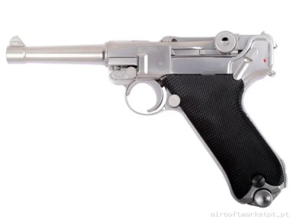 P08 Luger P001 WE Prata — Pistolas — Airsoft Market PT