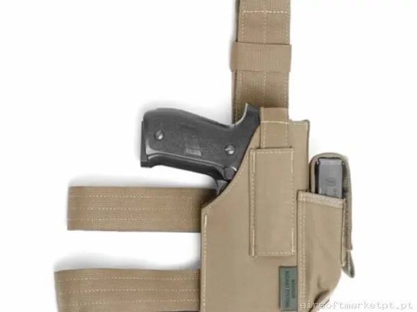 Pistolera de tecido para perna universal ajustável Warrior Assault coyote tan — Coletes & Rigs — Airsoft Market PT