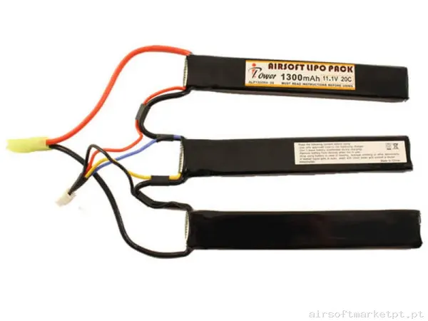 Bateria Lipo Nunchuk Triplo Ipower 1300mah 11.1v 20c — Baterias & Carregadores — Airsoft Market PT