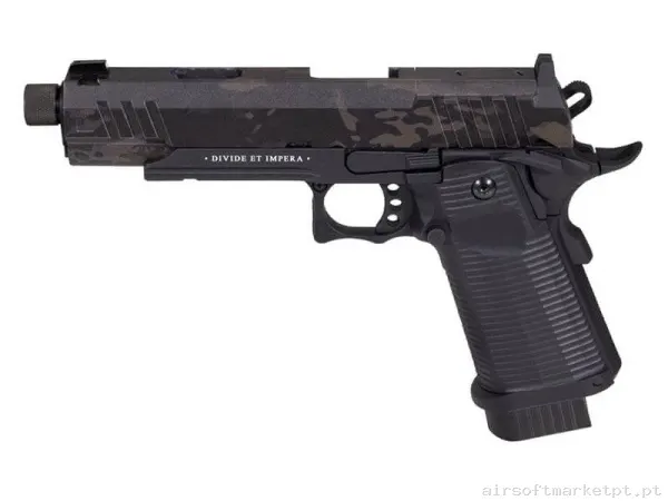 Réplica CO2 Pistola Hi-Capa Secutor Ludus III Custom preto/Estilo multicam Black — Pistolas — Airsoft Market PT