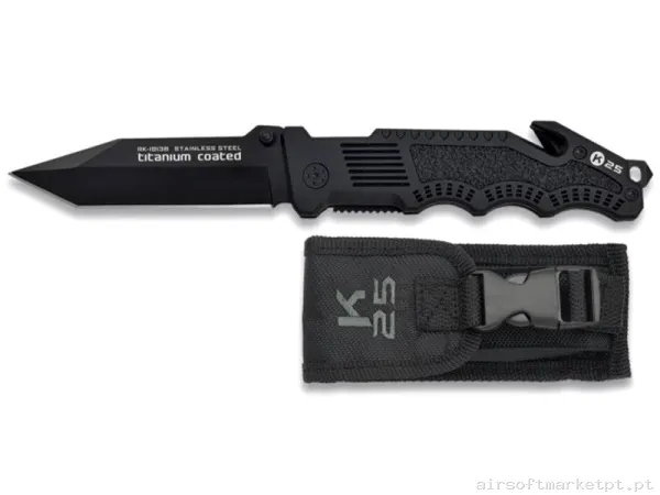 Faca Tática K25 19138 Revestida de Titânio 8.2cm com Estojo — Ferramentas — Airsoft Market PT