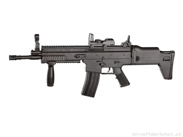 FUSIL SCAR DE MUELLE VIGOR NO.8902A NEGRO — Rifles de Assalto (AR/M4/AK) — Airsoft Market PT