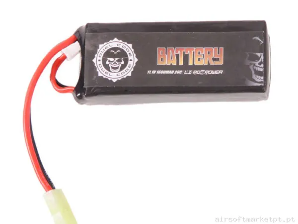 Bateria Lipo Stick Mini Duel Code 1600mah 11.1v 20c — Baterias & Carregadores — Airsoft Market PT