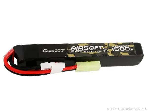 Bateria Lipo Stick Gens Ace 1500mah 11.1v 25c — Baterias & Carregadores — Airsoft Market PT