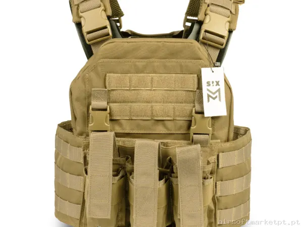 CHALECO TACTICO SIXMM 0.36M TAN — Coletes & Rigs — Airsoft Market PT