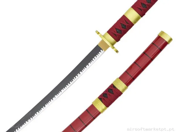Katana Ornamental Mini Estilo One Piece Zs513mi-Wd (Lâmina de Bambu) (Com Suporte) — Ferramentas — Airsoft Market PT