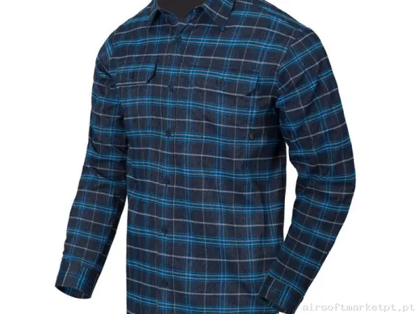 Camisa Tática Helikon Greyman Shirt Blue Stonework Plaid — Vestuário (Fardas) — Airsoft Market PT