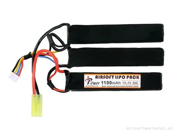 Bateria Lipo Nunchuk Triple Ipower 1100mah 11.1v 20c — Baterias & Carregadores — Airsoft Market PT