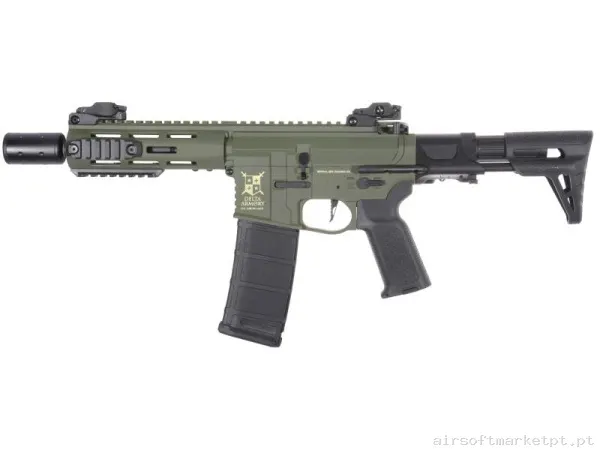 Réplica AEG M4 Delta Armory Charlie DA-C15-EGL-OLV Silent Ops M-Lok 6.5" Águia verde od — Rifles de Assalto (AR/M4/AK) — Airsoft Market PT