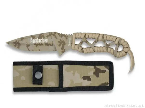 CUCHILLO ALBAINOX ENCORDADO APALACHE PIXELADO ARIDO — Ferramentas — Airsoft Market PT