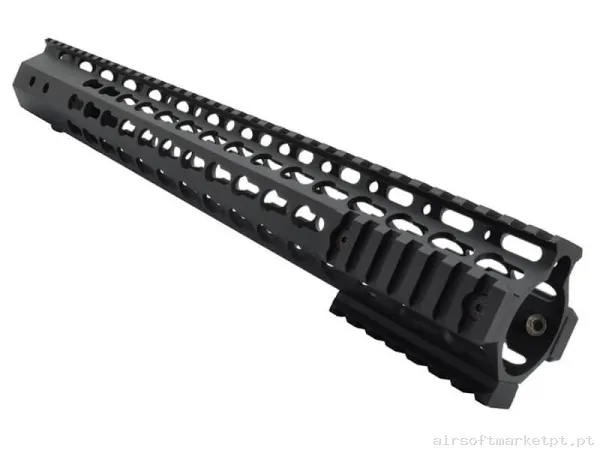 Externo Guardamão Keymod Js Tactical Slim 15" negro — Acessórios & Componentes — Airsoft Market PT