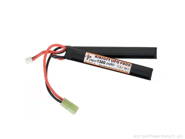 BATERÍA LIPO IPOWER 7.4V 1300 MAH - 2 MODULOS - 20-40 C — Baterias & Carregadores — Airsoft Market PT