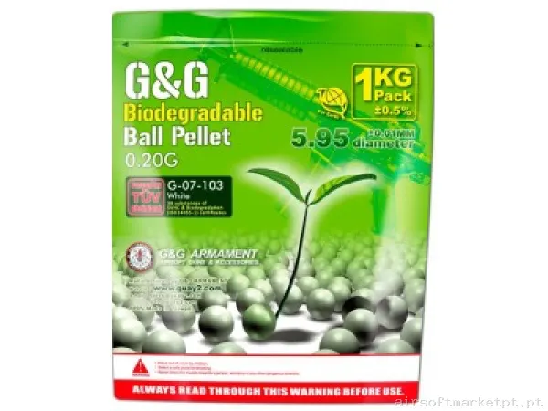 Bbs Muniçao 0,20 BIO G&G Verde — Munição (BBs) — Airsoft Market PT