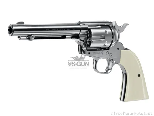 Revolver Colt 4.5mm Umarex Saa .45 Peacemaker 5.5″ Plateado — Pistolas — Airsoft Market PT