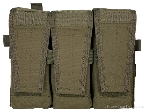 Pouch Magazine Pouch Triplo M4 Conquer Cvs Triplo Rifle Mag Pouch Ranger Green — Coletes & Rigs — Airsoft Market PT