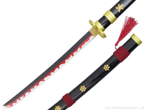 Katana Ornamental Mini Estilo One Piece Zs661bkmi-Wd (Lâmina de Bambu) (Com Suporte) — Ferramentas — Airsoft Market PT