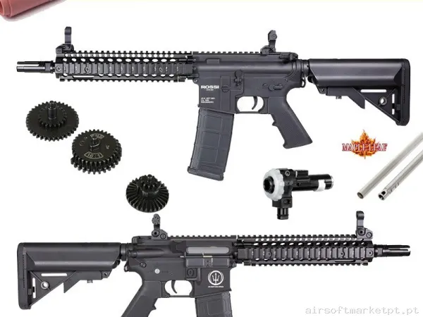 Réplica Rossi Mk18 Marsoc Neptune 9" Negra Full Mr.hop Upgrade — Rifles de Assalto (AR/M4/AK) — Airsoft Market PT