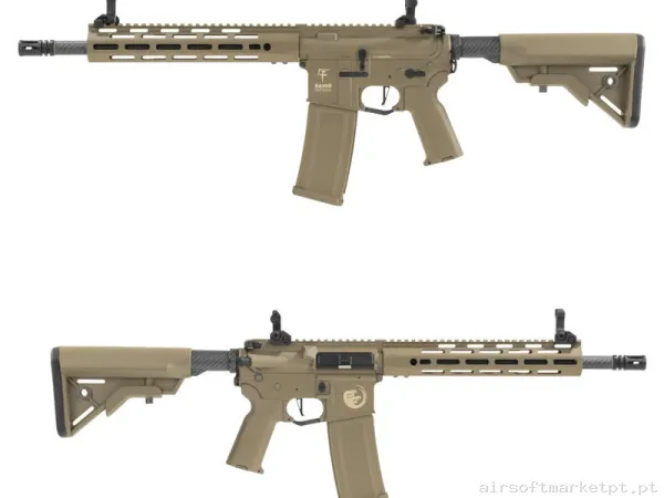 Réplica Shogun Gure Aeg Etu (VsCustom) Saigo Defense Tan — Rifles de Assalto (AR/M4/AK) — Airsoft Market PT