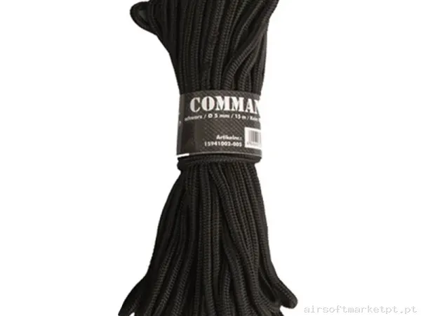 Corda Multiusos Mil-Tec Commando Rope 15m preta — Acessórios & Componentes — Airsoft Market PT