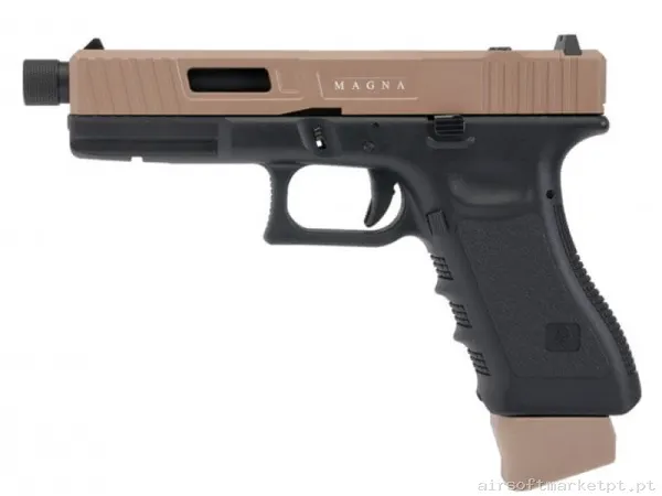 Réplica CO2 Pistola Secutor Gladius Magna III Dual Tone preta/Tan — Pistolas — Airsoft Market PT