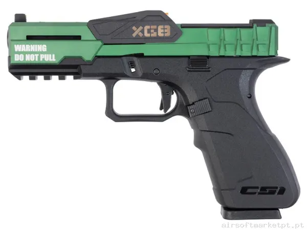 Réplica GBB Pistola G17 Poseidon Xg8-Mod preta/Verde od — Pistolas — Airsoft Market PT