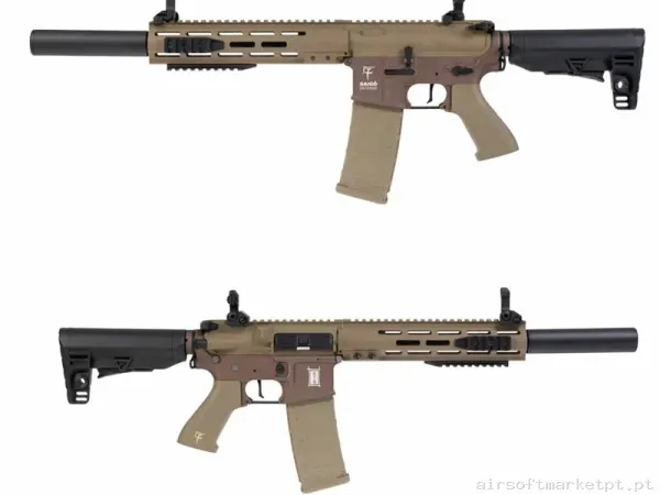REPLICA BUSHIDO CHU TAN/NEGRA CON GATILLO ELÉCTRONICO - SAIGO DEFENSE — Rifles de Assalto (AR/M4/AK) — Airsoft Market PT