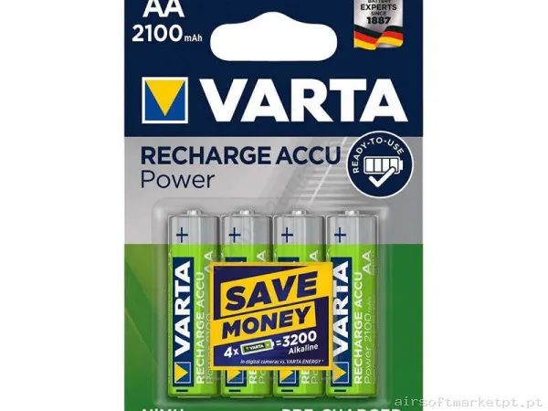 Bateria Recarga Ni-Mh Varta Accu Power 2100mah Pacote com 4 unidade — Baterias & Carregadores — Airsoft Market PT