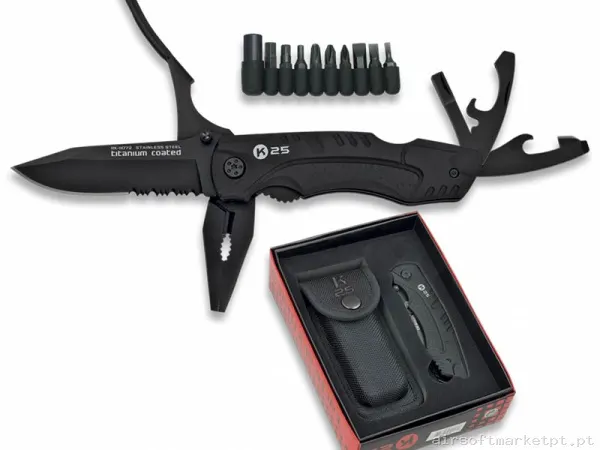 Faca Multiuso Tática K25 11072 8cm com Capa — Ferramentas — Airsoft Market PT